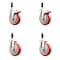 Service Caster 5 Inch 316SS Red Poly Swivel 3/4 Inch Expanding Stem Caster Lock Brake, 2PK SS316TTLEX20S514-PPUB-RED-2-S-2-34 - alternate 1